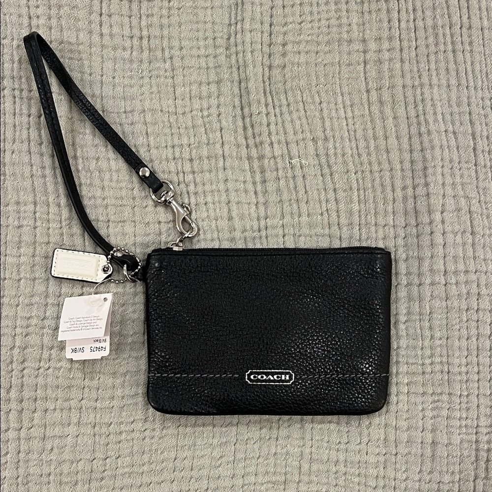 Coach Black Leather Wristlet